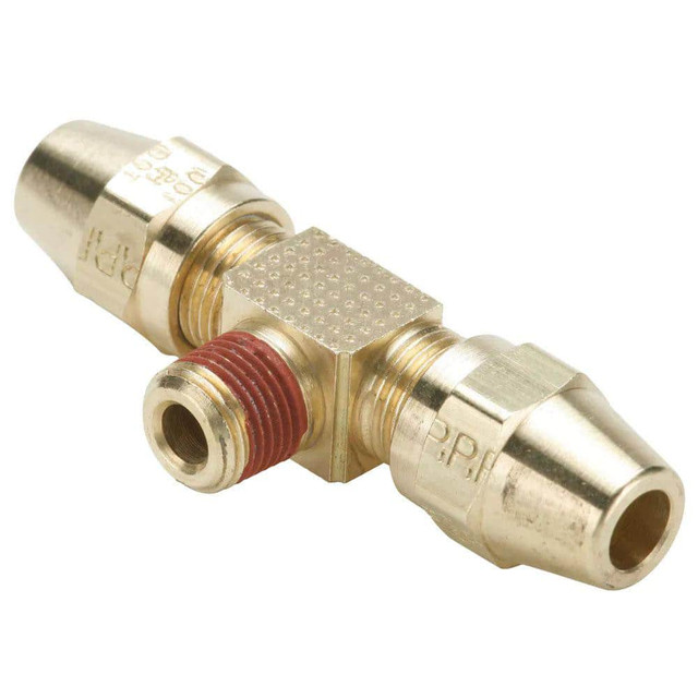 Parker VS272AB-6-6 Compression Tube Male Branch Tee: 3/8-18" Thread, Compression x Compression x MNPT