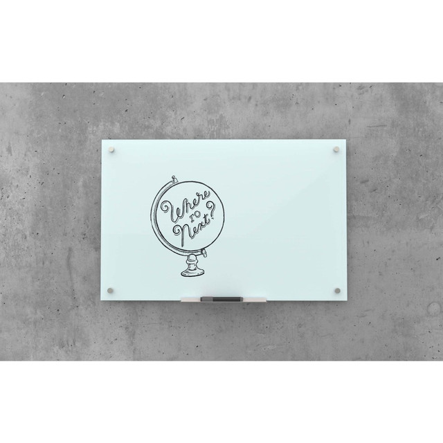 UBRANDS, LLC 2797U00-01 U Brands Frameless Non-Magnetic Glass Dry-Erase Board, 96in X 48in, Frosted White (Actual Size 96in x 47in)