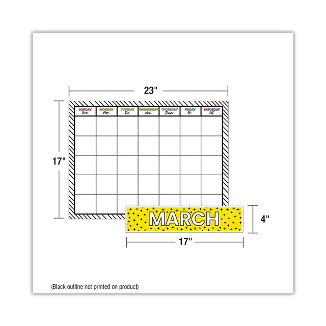 CARSON-DELLOSA EDUCATION 110522 Calendar Bulletin Board Sets, 129-Piece Set, Kind Vibes, 23" x 17", Multicolor