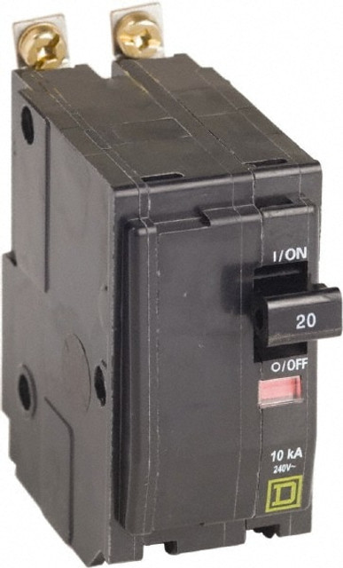 Square D QOB220H 20 Amp, 240 VAC, 2 Pole, Bolt On Miniature Circuit Breaker