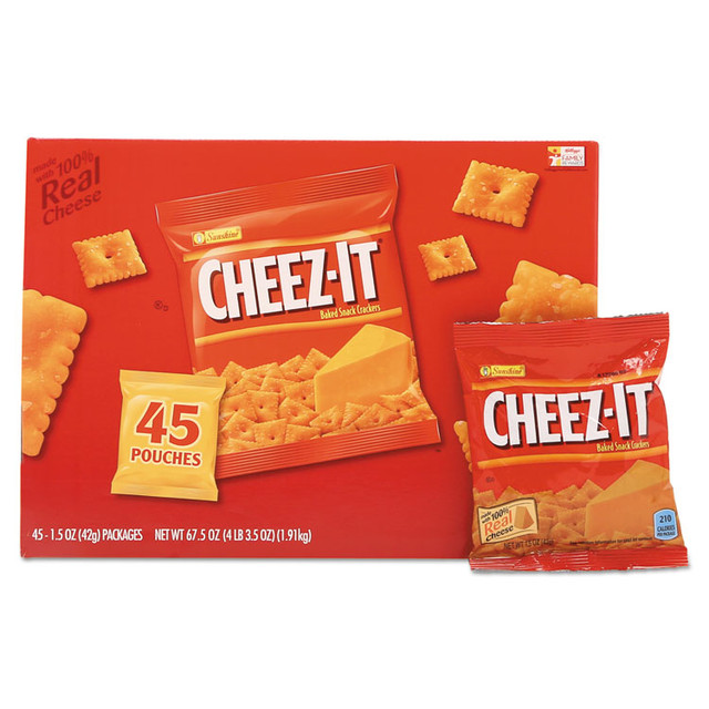 KELLOGG'S Sunshine® 827553 Cheez-it Crackers, Original, 1.5 oz Pack, 45 Packs/Carton