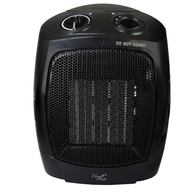 MEGAGOODS, INC. 995100346M Vie Air 1500-Watt Portable Ceramic Office Heater, 6inH x 7-1/4inW x 9-1/4inD, Black