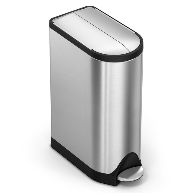 SIMPLEHUMAN LLC CW2058 simplehuman Butterfly Step Stainless Steel Trash Can, 4.8 Gallons, Brushed Stainless Steel