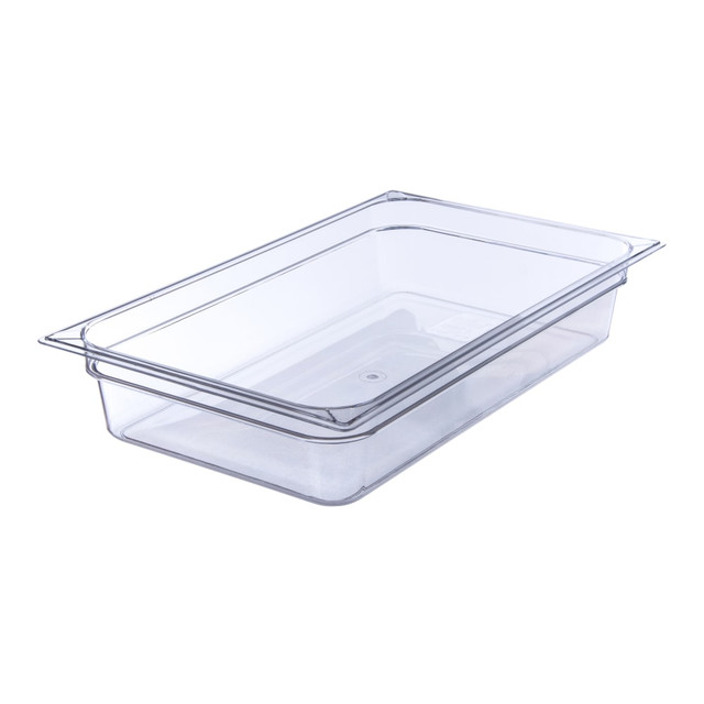 CARLISLE SANITARY MAINTENANCE PRODUCTS 10201B07 StorPlus Full-Size Plastic Food Pans, 4inH x 12 3/4inW x 20 3/4inD, Clear, Pack Of 6