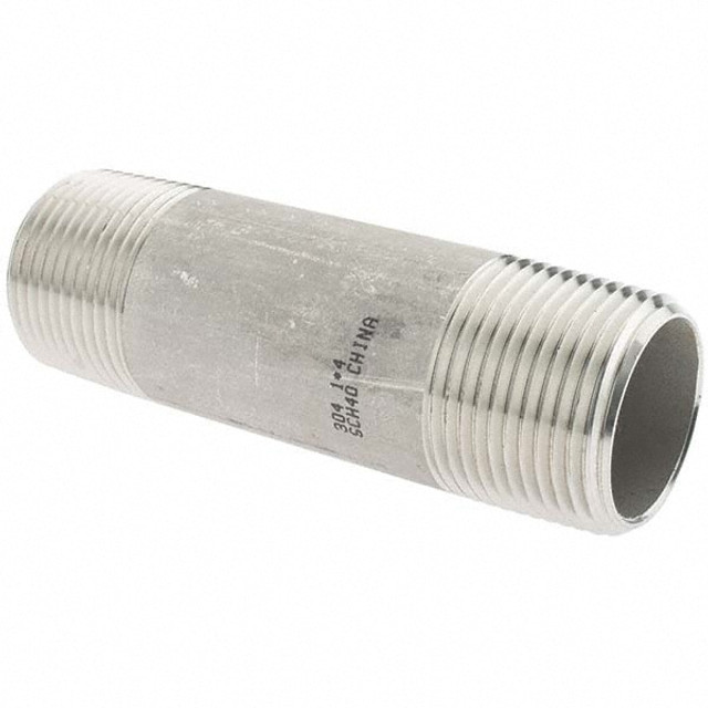 Value Collection 4BN1*4 Stainless Steel Pipe Nipple: 1" Pipe, Grade 304 & 304L