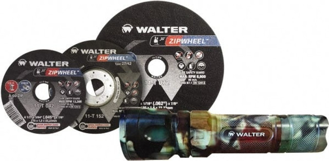 WALTER Surface Technologies 7733109/3090814 Cut-Off Wheel: 5" Dia, 3/64" Thick, 7/8" Hole, Aluminum Oxide