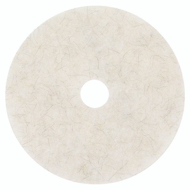 3M/COMMERCIAL TAPE DIV. 18210 Ultra High-Speed Natural Blend Floor Burnishing Pads 3300, 20" Diameter, White, 5/Carton