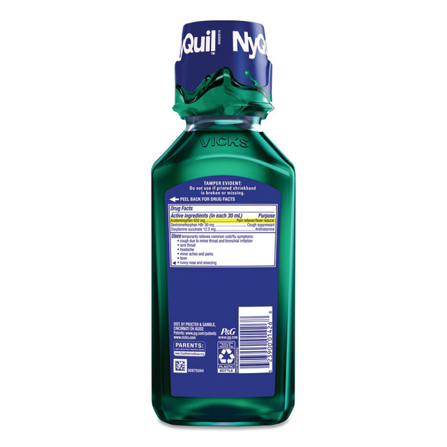 PROCTER & GAMBLE Vicks® 01426 NyQuil Cold and Flu Nighttime Liquid, 12 oz Bottle, 12/Carton