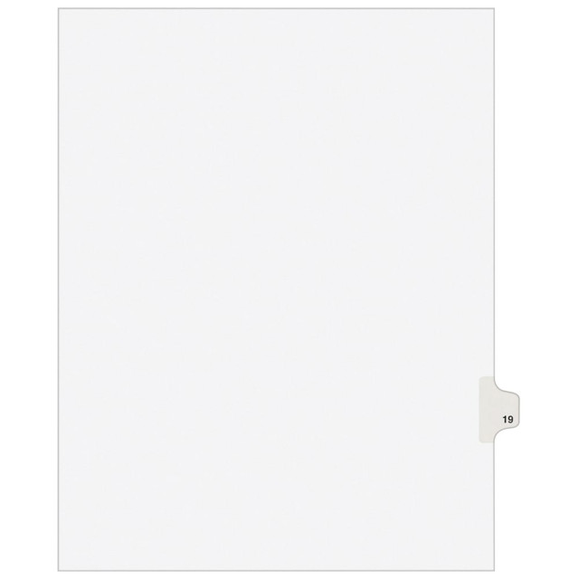 AVERY PRODUCTS CORPORATION 1019 Avery Individual Legal Dividers Avery Style, Letter Size, Side Tab #19, White Dividers/White Tabs