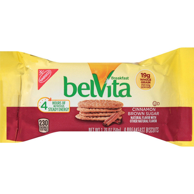 MONDELEZ-NABISCO 03273 belVita Breakfast Biscuits - Individually Wrapped, Hydrogenated Oil-free, No Artificial Flavor, Sweetener-free - Brown Sugar - 1.76 oz - 8 / Box MONDELEZ-NABISCO 03273 belVita Breakfast Biscuits - Individually Wrapped, Hydrogenated Oil-free, No Artificial Flavor, Sweetener-free - Brown Sugar - 1.76 oz - 8 / Box