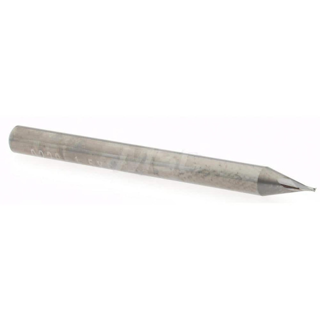 Accupro 14797093 Square End Mill: 0.022'' Dia, 0.035'' LOC, 1/8'' Shank Dia, 1-1/2'' OAL, 2 Flutes, Solid Carbide