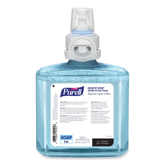 GO-JO INDUSTRIES PURELL® 777202 HEALTHY SOAP Gentle and Free Foam Refill, For ES8 Dispensers, Fragrance-Free, 1,200 mL, 2/Carton