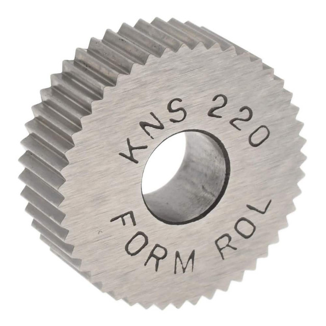 MSC KNS-220 Standard Knurl Wheel: 3/4" Dia, 90 ° Tooth Angle, 20 TPI, Straight, High Speed Steel