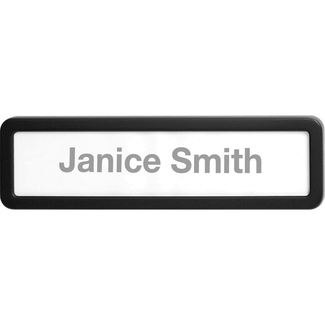 SP RICHARDS Lorell 80669  Recycled Cubicle Nameplate - 1 Each - 0.9in Width x 2.7in Height - Wall - Plastic - Black