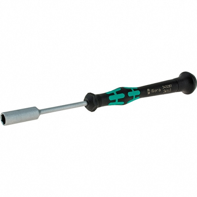 Wera 05345281001 Precision Nut Driver: Solid Shaft, Cushion Grip Handle, 6-1/4" OAL