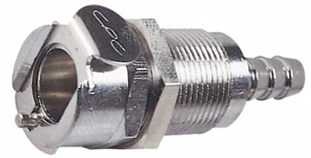 CPC Colder Products MC1604NA 1/4" Inside Tube Diam, Brass, Quick Disconnect, Hose Barb Panel Mount Coupling Body