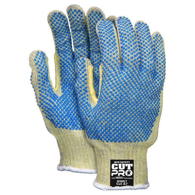 MCR Safety 93859L Cut-Resistant Gloves: Size L, ANSI Cut 5, Polyvinylchloride, Kevlar