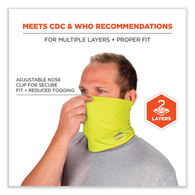 TENACIOUS HOLDINGS, INC. ergodyne® 42145 Chill-Its 6489 2-Layer Cooling Performance Knit Multi-Band, Polyester/Spandex, Large/X-Large, Hi-Vis Lime