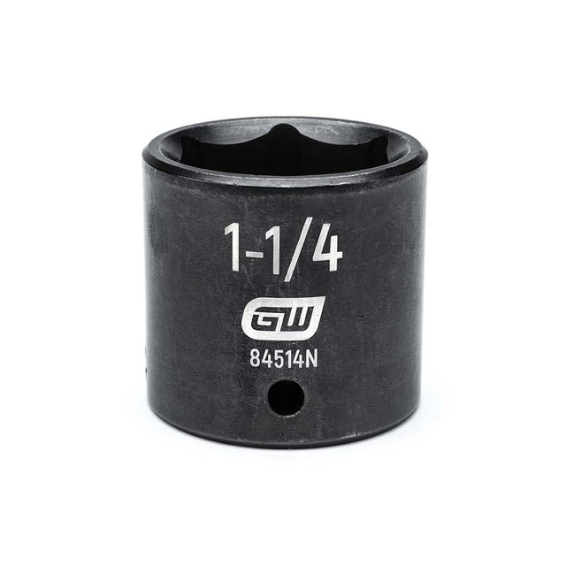 GEARWRENCH 84514N Impact Socket: 1/2" Drive, 1-1/4" Socket, Hex Drive