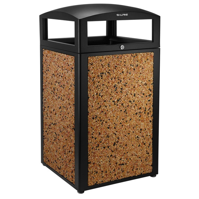 ADIR CORP. 471-40-STO Alpine All-Weather 40-Gallon Outdoor Commercial Trash Can, With Lid, Stone