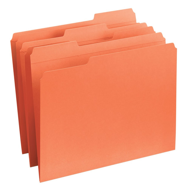 SMEAD MFG CO 12534 Smead 1/3-Cut 2-Ply Color File Folders, Letter Size, Orange, Box Of 100