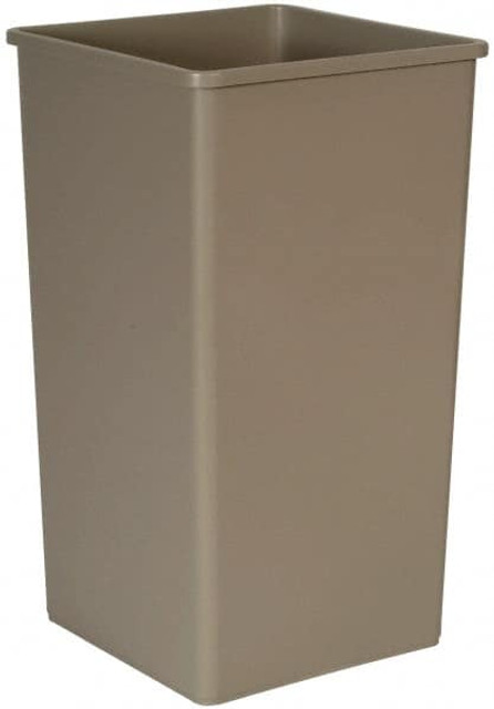 Rubbermaid FG395900BEIG Trash Can: 50 gal, Square, Beige