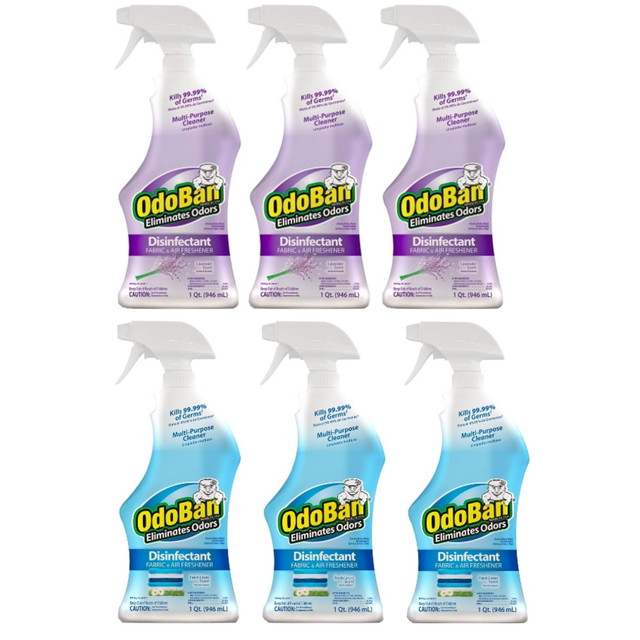 CLEAN CONTROL CORPORATION 91LAVQ3LINQ3-OD OdoBan Odor Eliminator Disinfectant Spray, Lavender And Fresh Linen Scent, 32 Oz, Case Of 6 Bottles CLEAN CONTROL CORPORATION 91LAVQ3LINQ3-OD OdoBan Odor Eliminator Disinfectant Spray, Lavender And Fresh Linen Scent, 32 Oz, Case Of 6 Bottles