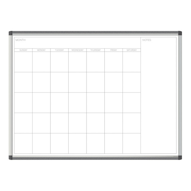 UBRANDS, LLC 2903U00-01 U Brands PINIT Magnetic Dry Erase Monthly Calendar Board, 47in X 35in, Silver Aluminum Frame