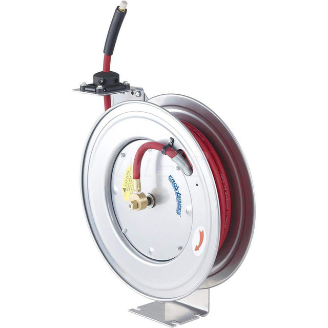 PRO-SOURCE 2810037510PRO Hose Reel with Hose: 3/8" ID Hose x 75', Spring Retractable