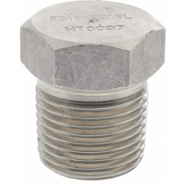 Merit Brass 3617HD-06 Pipe Hex Plug: 3/8" Fitting, 316 & 316L Stainless Steel
