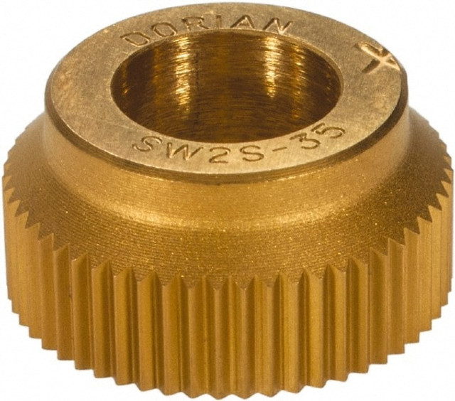 Dorian Tool 73310127410 Standard Knurl Wheel: 1/2" Dia, 90 ° Tooth Angle, 35 TPI, Straight, Cobalt