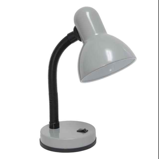 ALL THE RAGES INC Simple Designs LD1003-SLV  Basic Metal Desk Lamp, 13-7/8inH, Silver