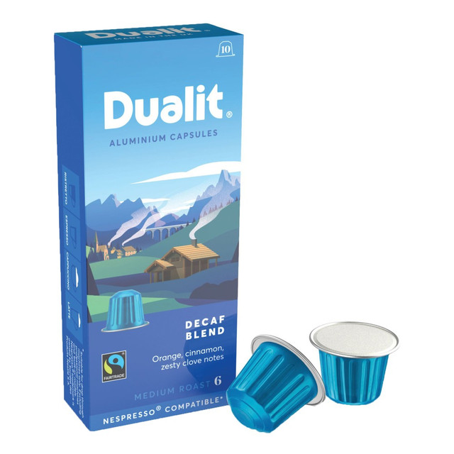 DUALIT 15888  And Nespresso Compatible Aluminum Coffee NX Freshpacks, Decaffeinated Espresso, Carton Of 100