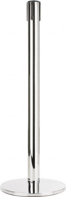 Tensator 889U-1P-RCVR Free Standing Retractable Barrier Post: Steel Post, Steel Base