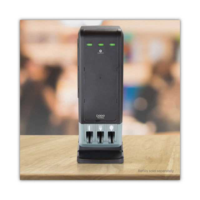GEORGIA PACIFIC Dixie® DUSSTDSP3 SmartStock Tri-Tower Dispenser, Holds Forks/Knives/Spoons, 13.16 x 16.07 x 31.03, Black/Gray