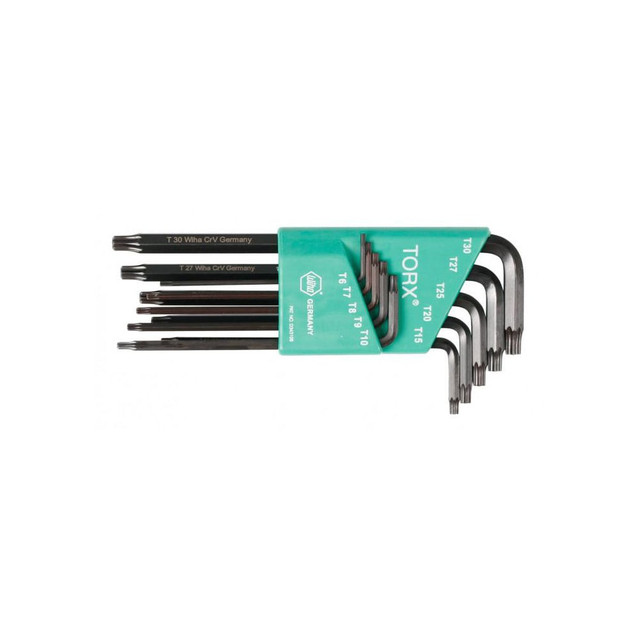 Wiha 37192 Torx Key Set: 10 Pc, L-Handle, T6 to T30