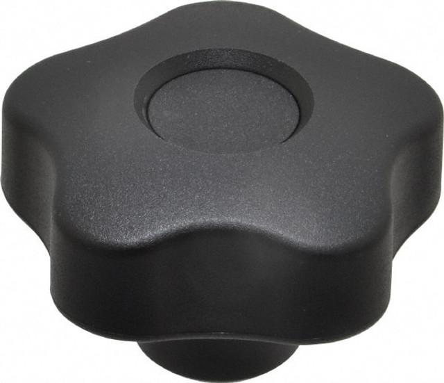 Elesa 969954 Lobed Knob: 1.97" Head Dia, 5 Points, Thermoplastic Elastomer, Black