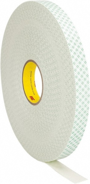 3M 7000048486 Off-White Double-Sided Urethane Foam Tape: 1" Wide, 72 yd Long, 1/32" Thick, Acrylic Adhesive