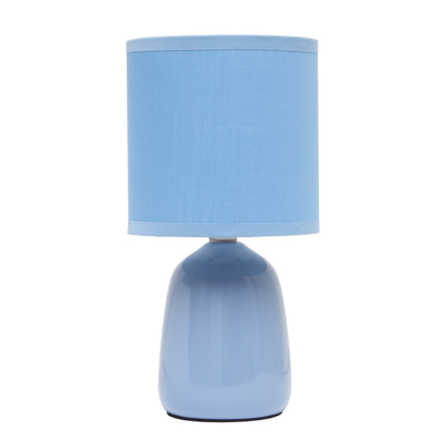 ALL THE RAGES INC Simple Designs LT1134-SKY  Thimble Base Table Lamp, 10-1/16inH, Sky Blue/Sky Blue