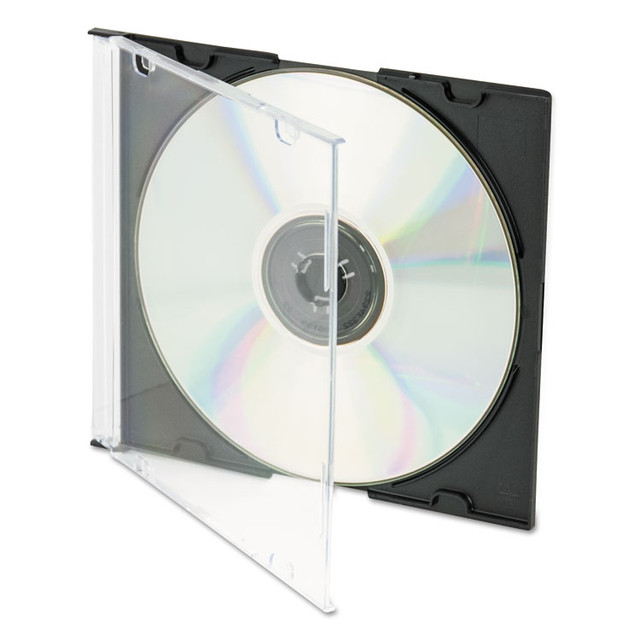 INNOVERA 85800 CD/DVD Slim Jewel Cases, Clear/Black, 100/Pack