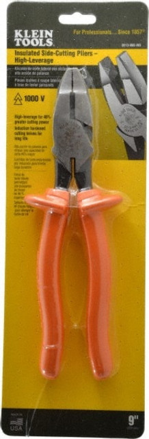 Klein Tools D213-9NE-INS Diagonal Cutting Plier: 1.375" & 3.5 cm Cutting Capacity