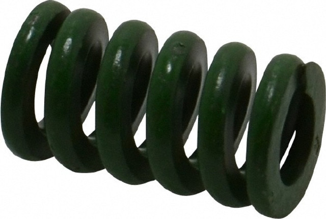 Associated Spring Raymond 106-405 Die Spring: 3/4" Hole Dia, 3/8" Rod Dia, 1-1/4" Free Length, Green