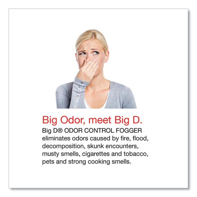 BIG D Industries 341 Odor Control Fogger, Original Scent, 5 oz Aerosol Spray, 12/Carton