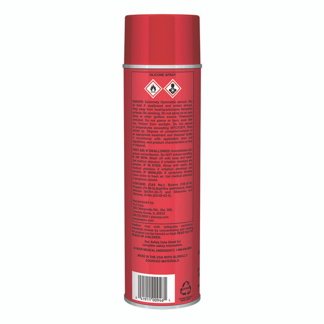 PLZ CORP Sprayway® 946 Silicone Spray Release Agent, 11 oz Aerosol Spray, 12 Cans/Carton