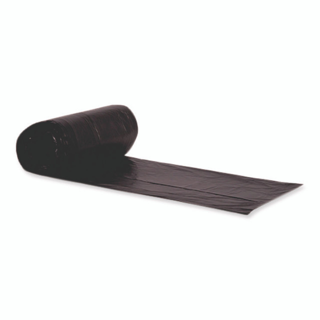 HERITAGE W8046AKX01 Linear Low-Density Can Liners, 45 gal, 1.5 mil, 40" x 46", Black, Flat Pack, 125/Carton