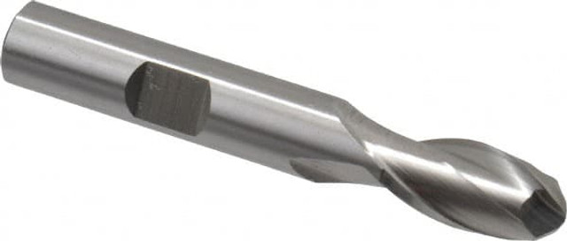 Cleveland C42119 Ball End Mill: 0.375" Dia, 0.75" LOC, 2 Flute, High Speed Steel