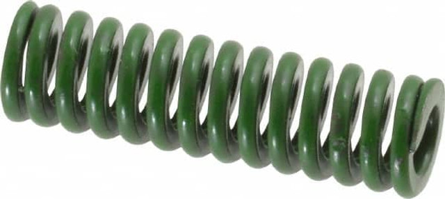 Associated Spring Raymond 106-105 Die Spring: 3/8" Hole Dia, 3/16" Rod Dia, 1-1/4" Free Length, Green