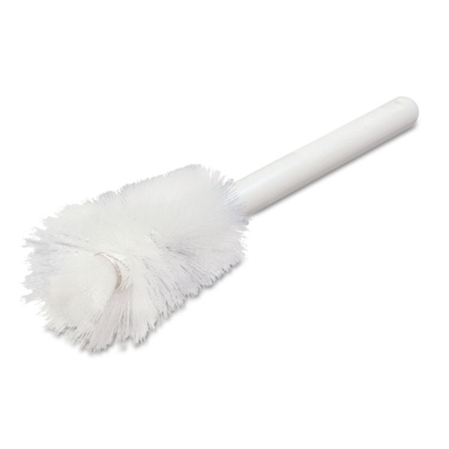 CFS BRANDS Carlisle 4046600 Sparta Handle Bottle Brush, Pint, White Polyester Bristles, 4.5" Brush, 7.5" White Plastic Handle