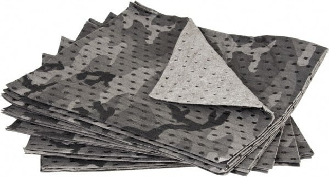 PRO-SAFE MM100 Sorbent Pad: Universal Use, 16" Wide, 20" Long, 52 gal, Camouflage