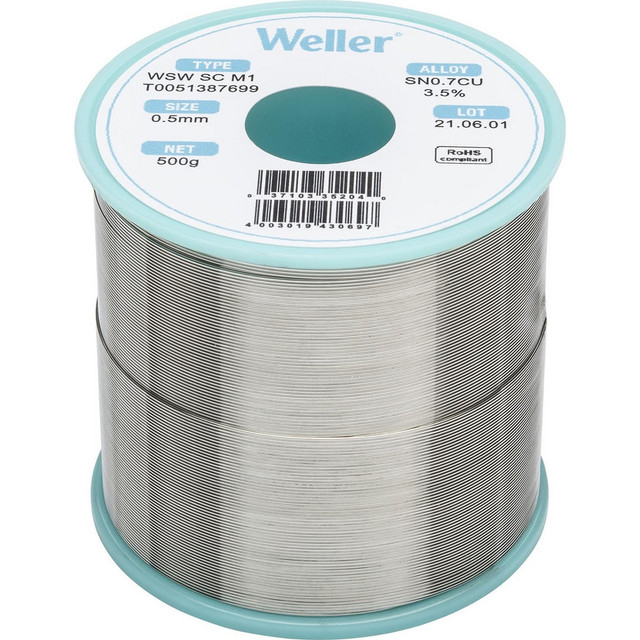 Weller T0051387699 Solder; Solder Type: Silver Free ; Material: Alloy ; Container Type: Spool ; Container Size: 500 g ; Minimum Melting Temperature: 442.7